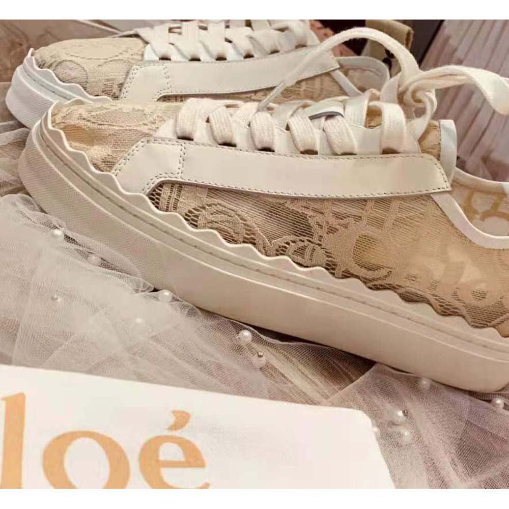 Chloe Women Lauren Sneaker in Lace-Sandy - image 6