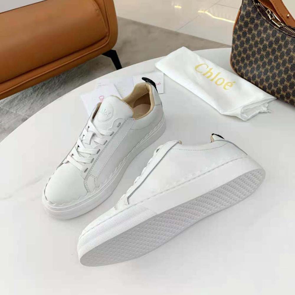 Chloe Women Lauren Sneaker in Smooth Calfskin-White - image 4