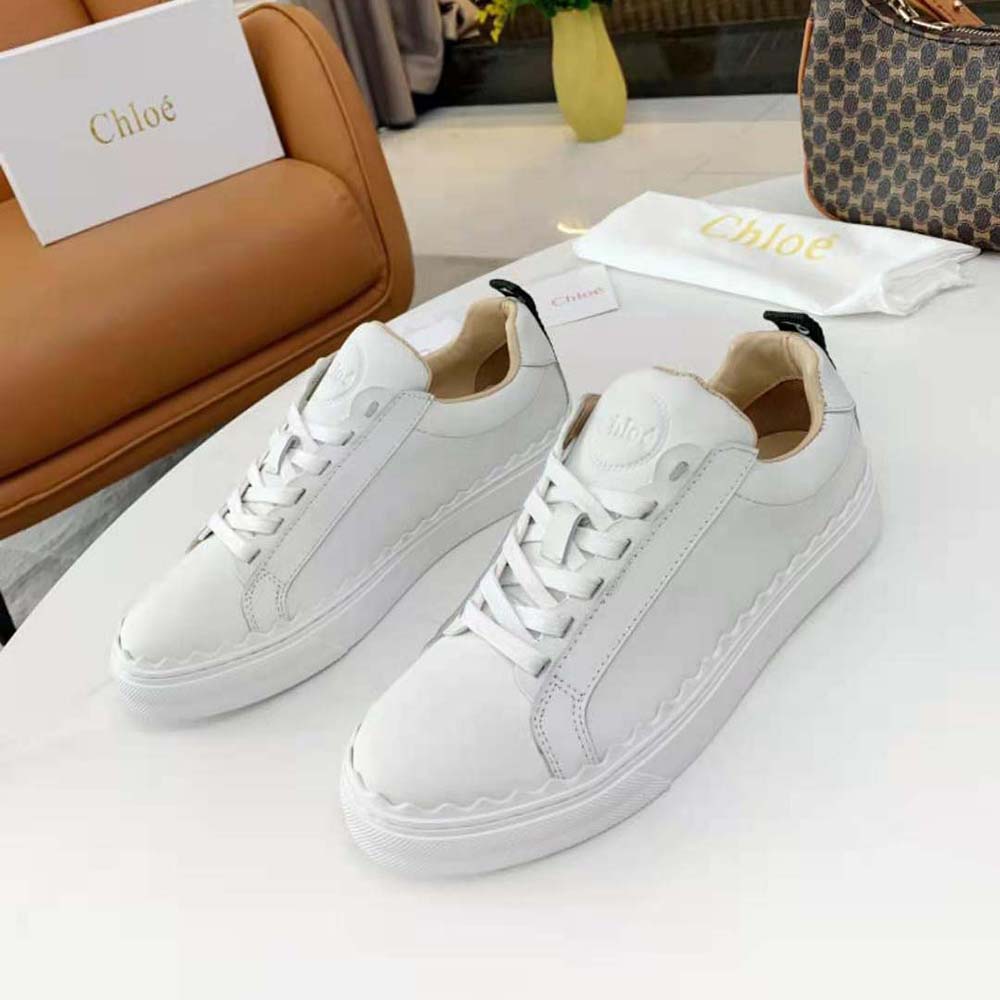 Top-down look showcasing lace closure on Chloe Women Lauren Sneaker