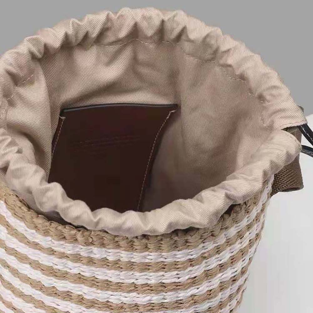Chloe Women Small Woody Basket in Fair-Trade Paper with the Woody Ribbon - image 4