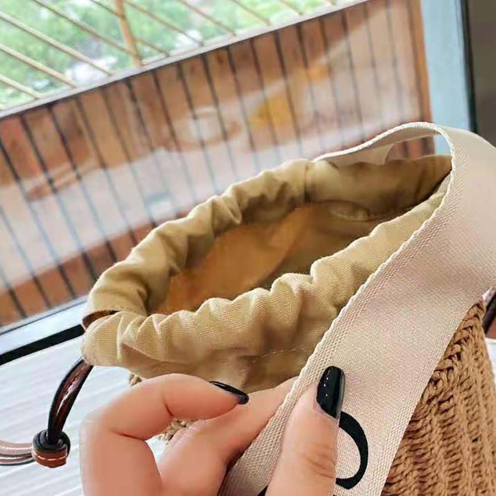 Chloe Women Small Woody Basket in Fair-trade Paper with the Woody Ribbon - image 9
