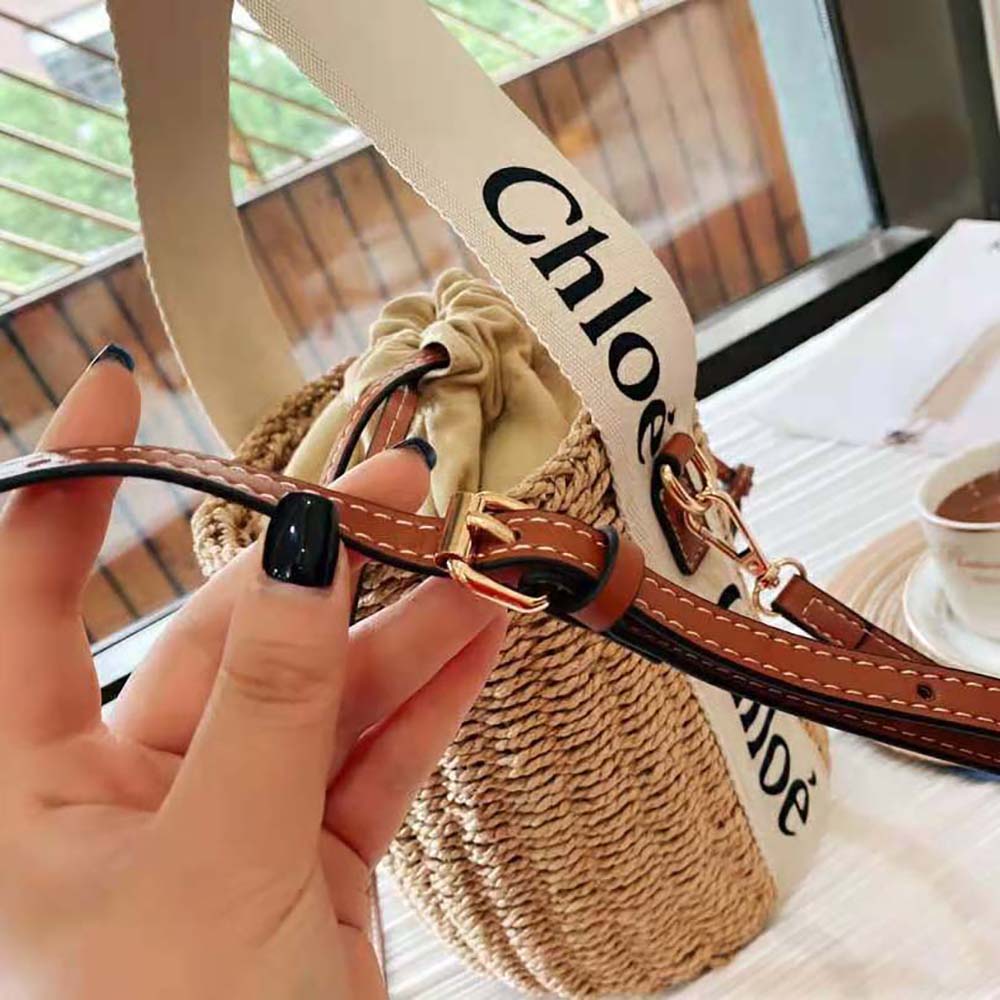 Chloe Women Small Woody Basket in Fair-trade Paper with the Woody Ribbon - image 7