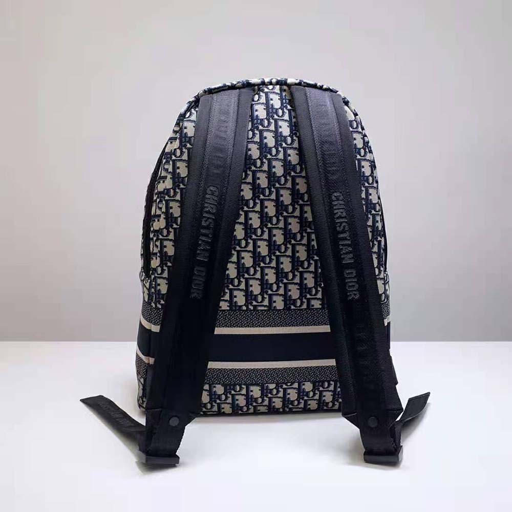 Dior Men Travel Backpack Blue Dior Oblique Technical Jacquard - image 5