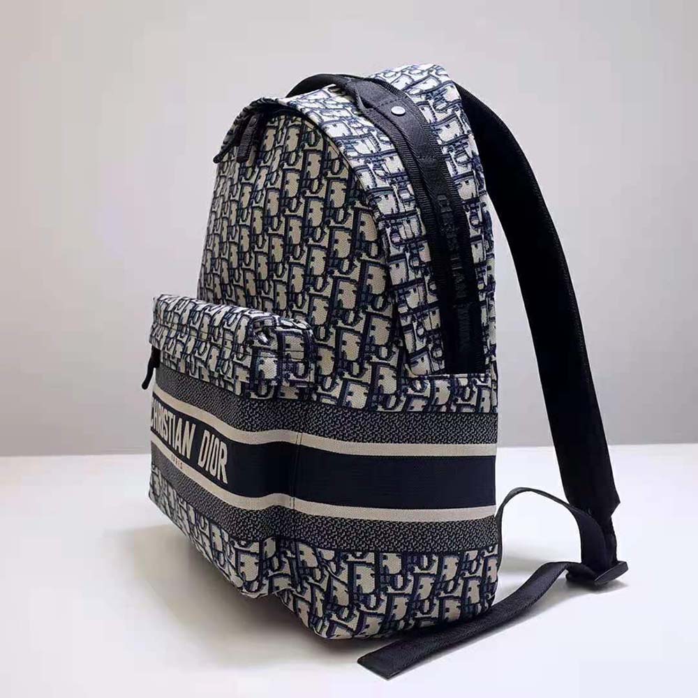 Dior Men Travel Backpack Blue Dior Oblique Technical Jacquard - image 4