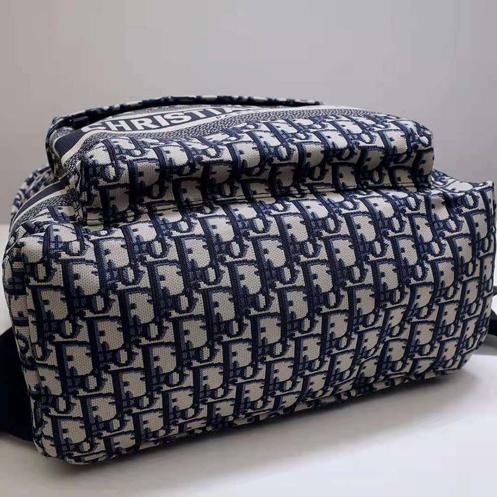 Dior Men Travel Backpack Blue Dior Oblique Technical Jacquard - image 6