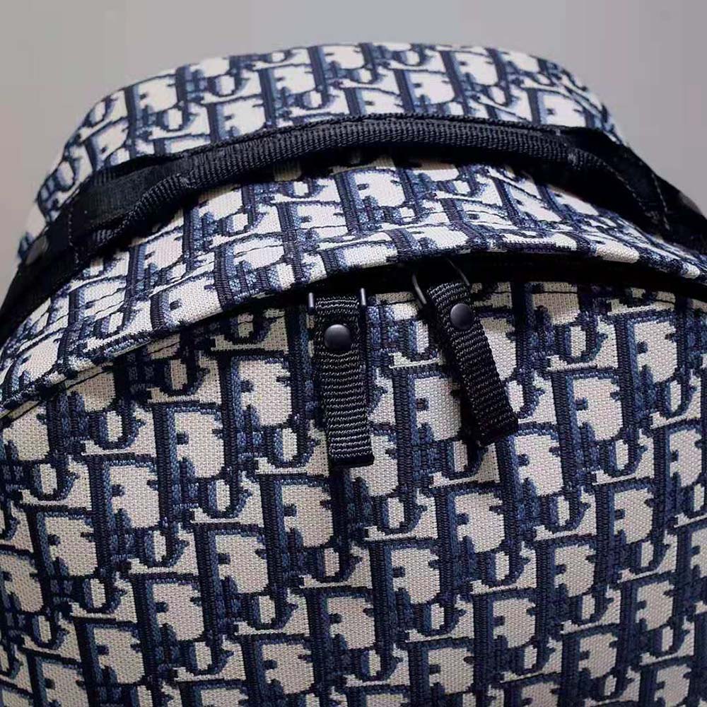 Dior Men Travel Backpack Blue Dior Oblique Technical Jacquard - image 8