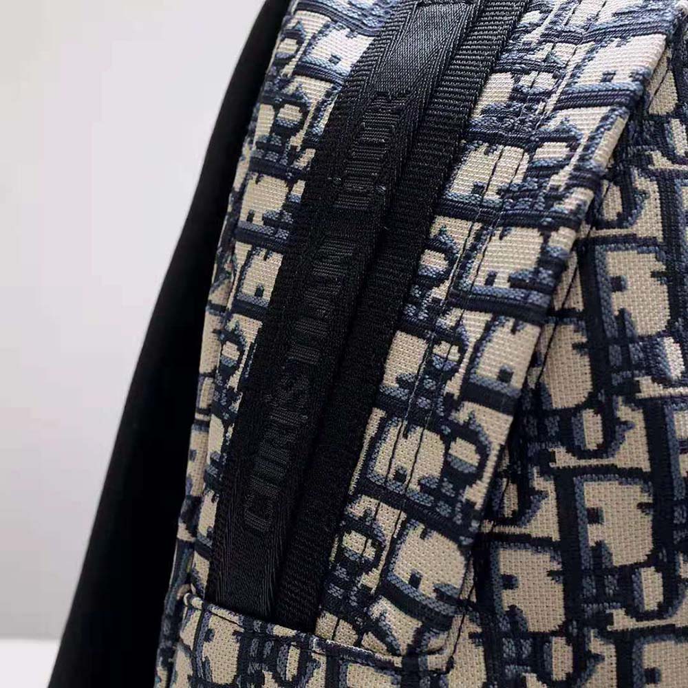Dior Men Travel Backpack Blue Dior Oblique Technical Jacquard - image 9