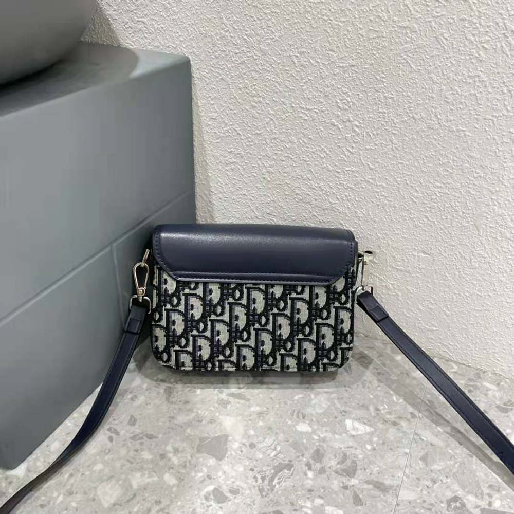 Dior Men Nano Pouch Beige and Black Dior Oblique Jacquard and Black Smooth Calfskin - image 4