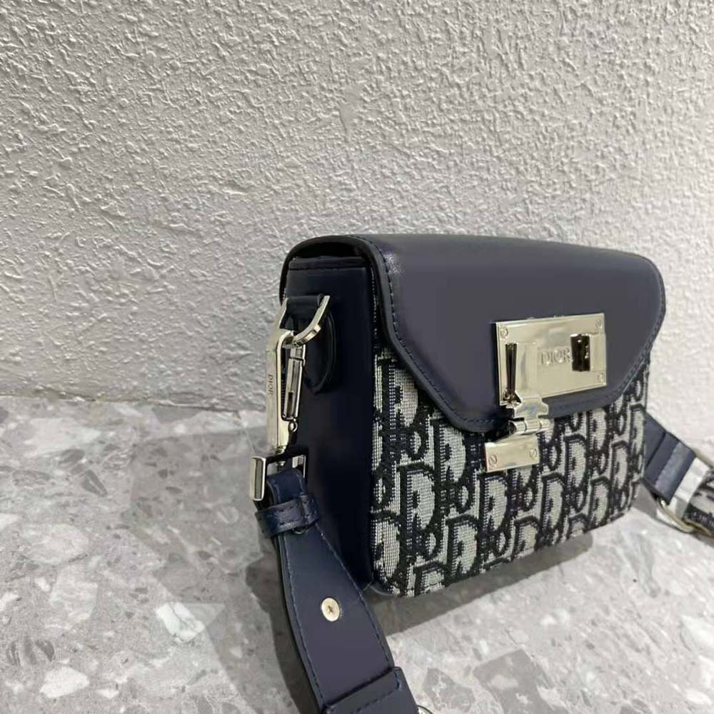 Dior Men Nano Pouch Beige and Black Dior Oblique Jacquard and Black Smooth Calfskin - image 7