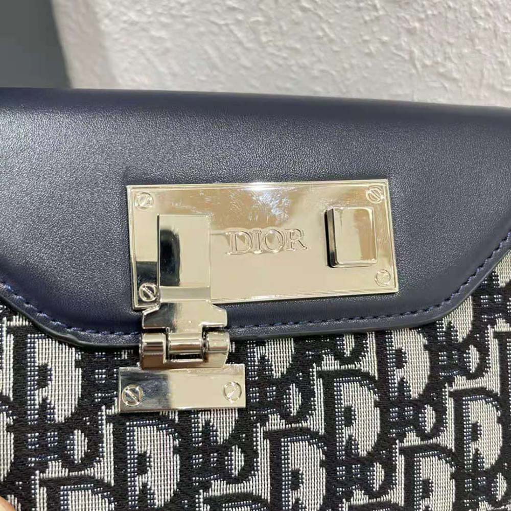 Dior Men Nano Pouch Beige and Black Dior Oblique Jacquard and Black Smooth Calfskin - image 10