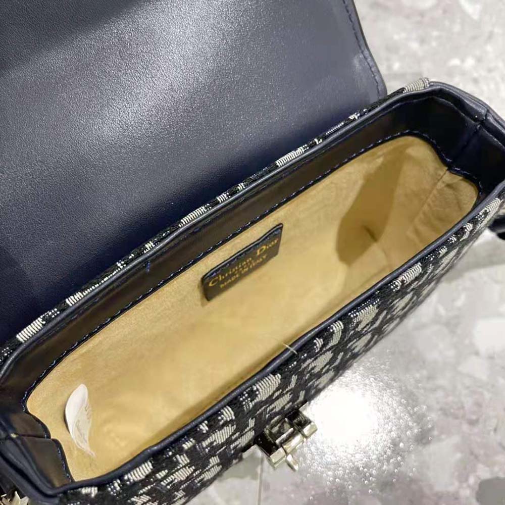 Dior Men Nano Pouch Beige and Black Dior Oblique Jacquard and Black Smooth Calfskin - image 9