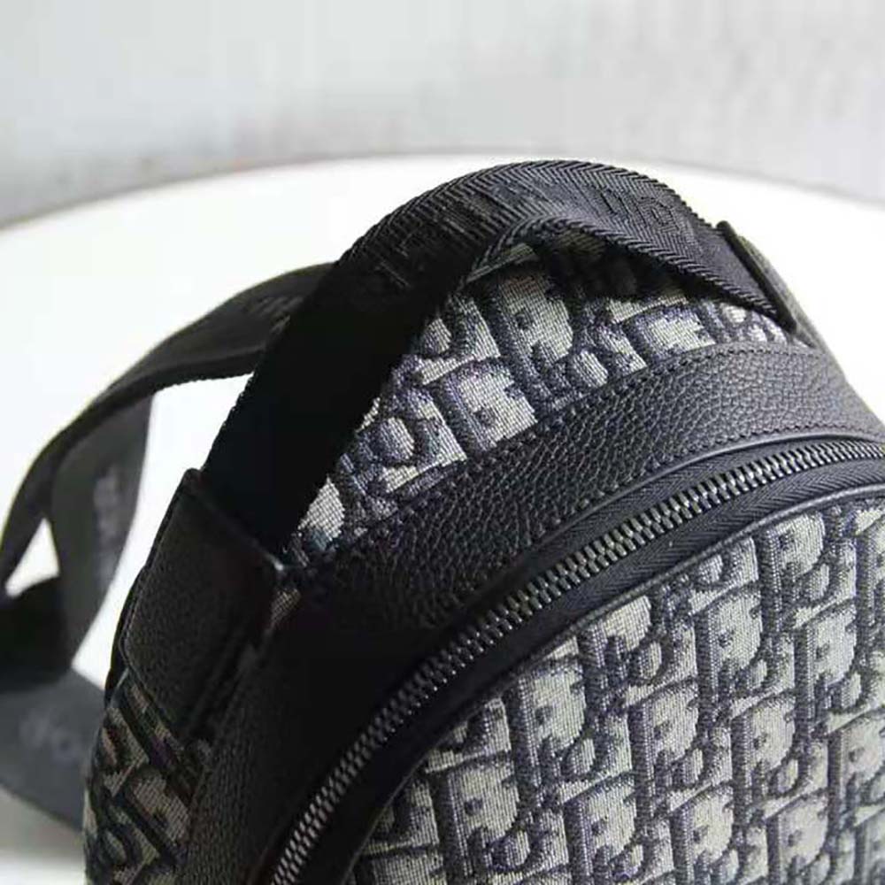 Dior Men Sling Bag Beige and Black Dior Oblique Jacquard - image 10
