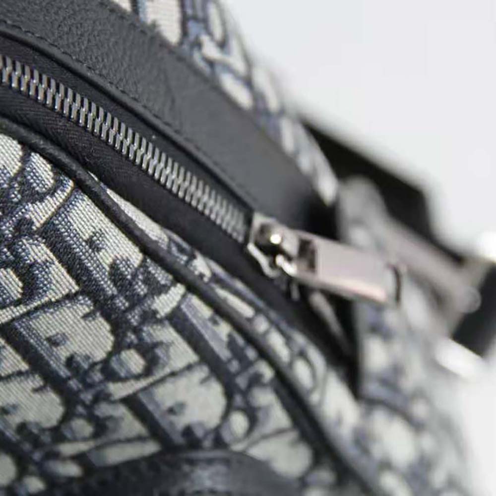 Dior Men Sling Bag Beige and Black Dior Oblique Jacquard - image 6