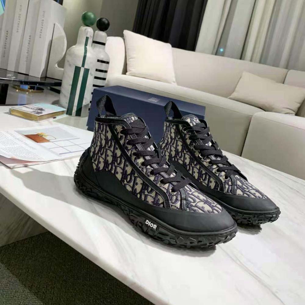 Dior Unisex B28 High-top Sneaker Beige and Black Dior Oblique Jacquard and Black Rubber - image 5