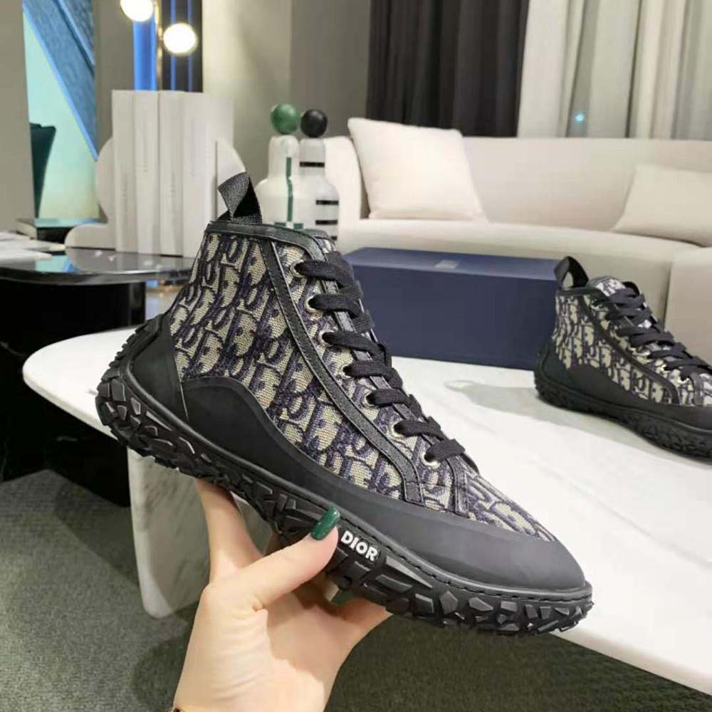 Dior Unisex B28 High-top Sneaker Beige and Black Dior Oblique Jacquard and Black Rubber - image 6