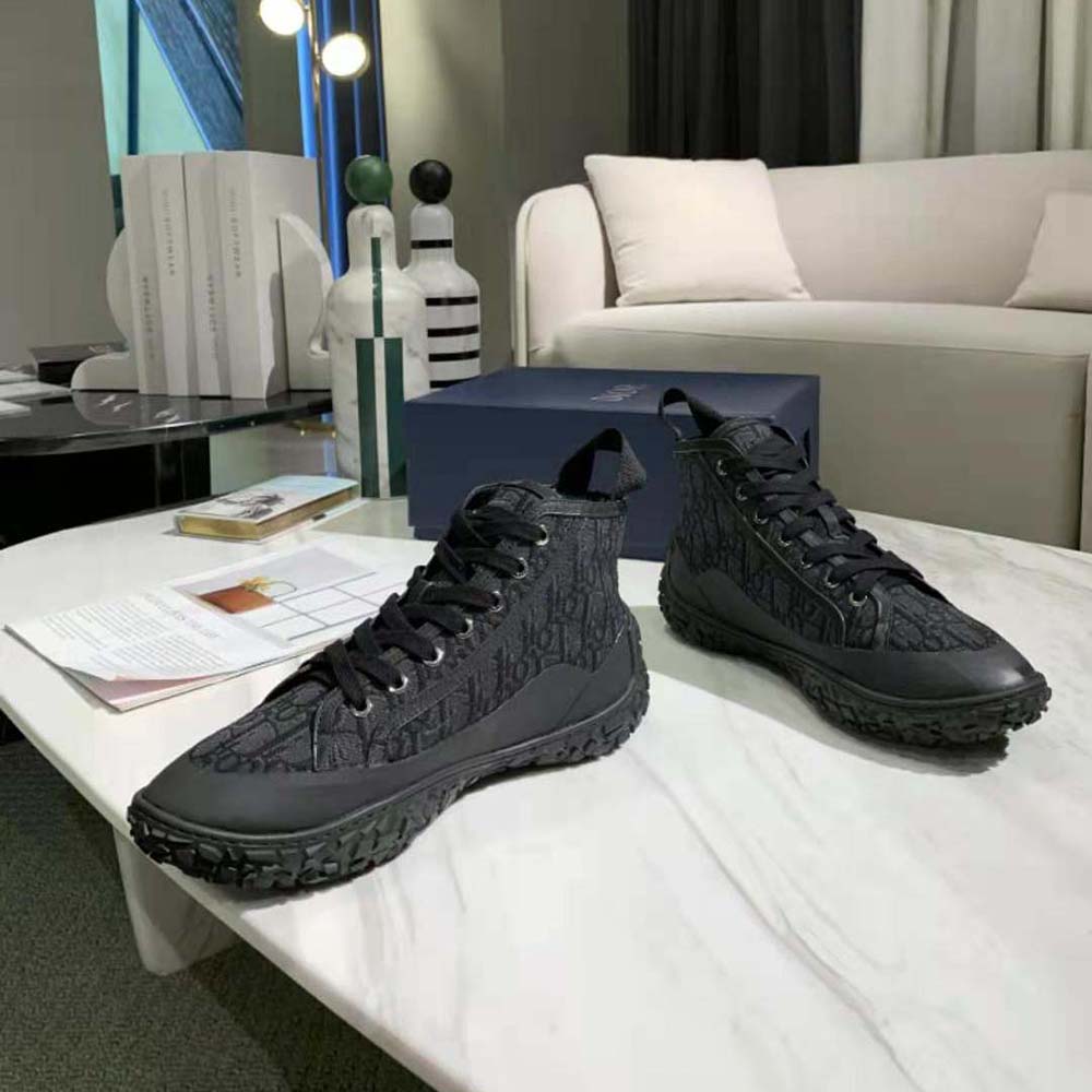 Dior Unisex B28 High-top Sneaker Black Dior Oblique Jacquard and Rubber - image 4