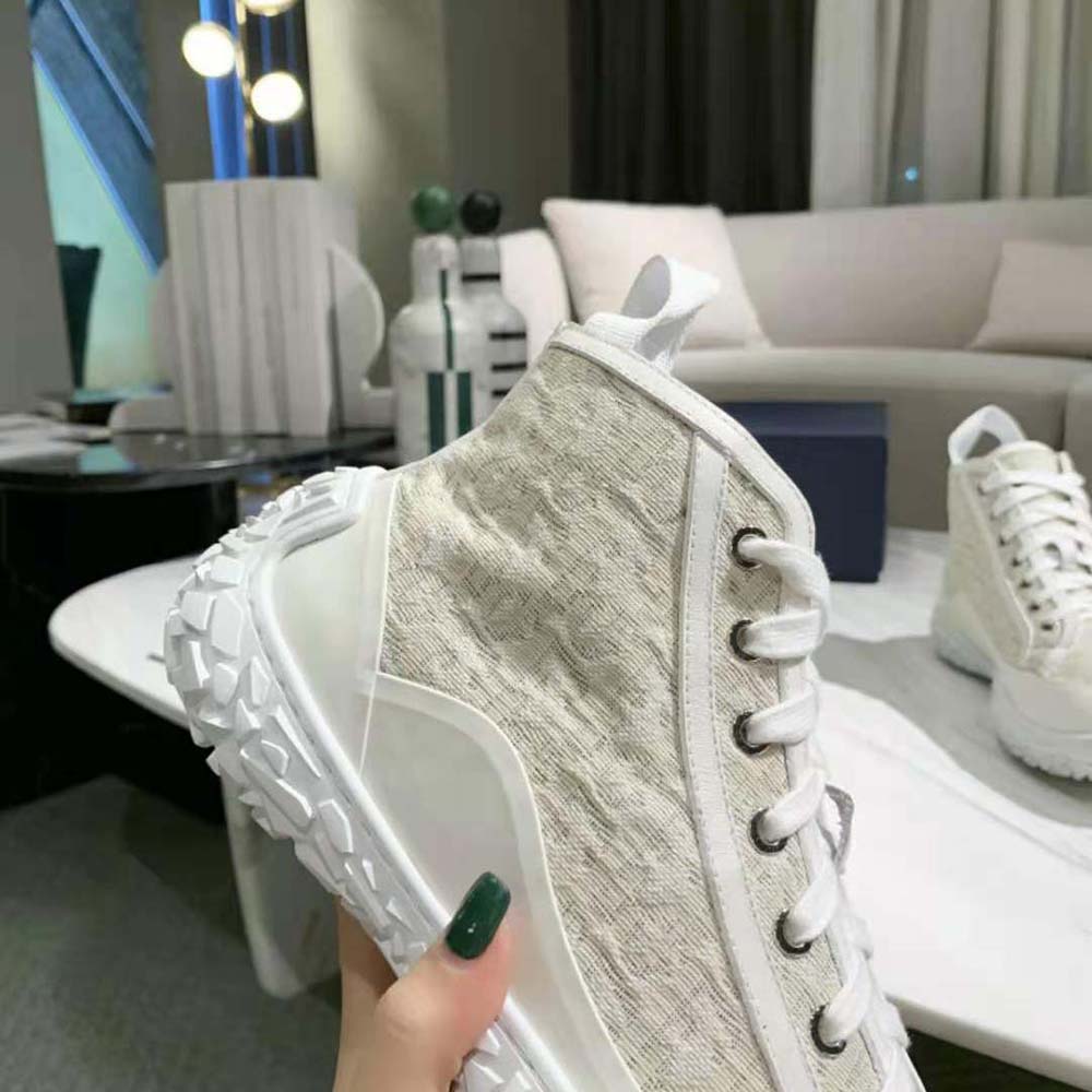 Dior Unisex B28 High-top Sneaker Off-White Dior Oblique Jacquard and White Rubber - image 9