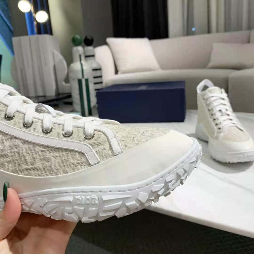 Dior Unisex B28 High-top Sneaker Off-White Dior Oblique Jacquard and White Rubber - image 8