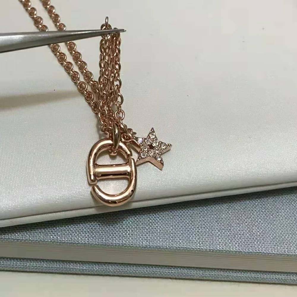 Dior Women CD Navy Necklace Rose Gold-Finish Metal - image 7