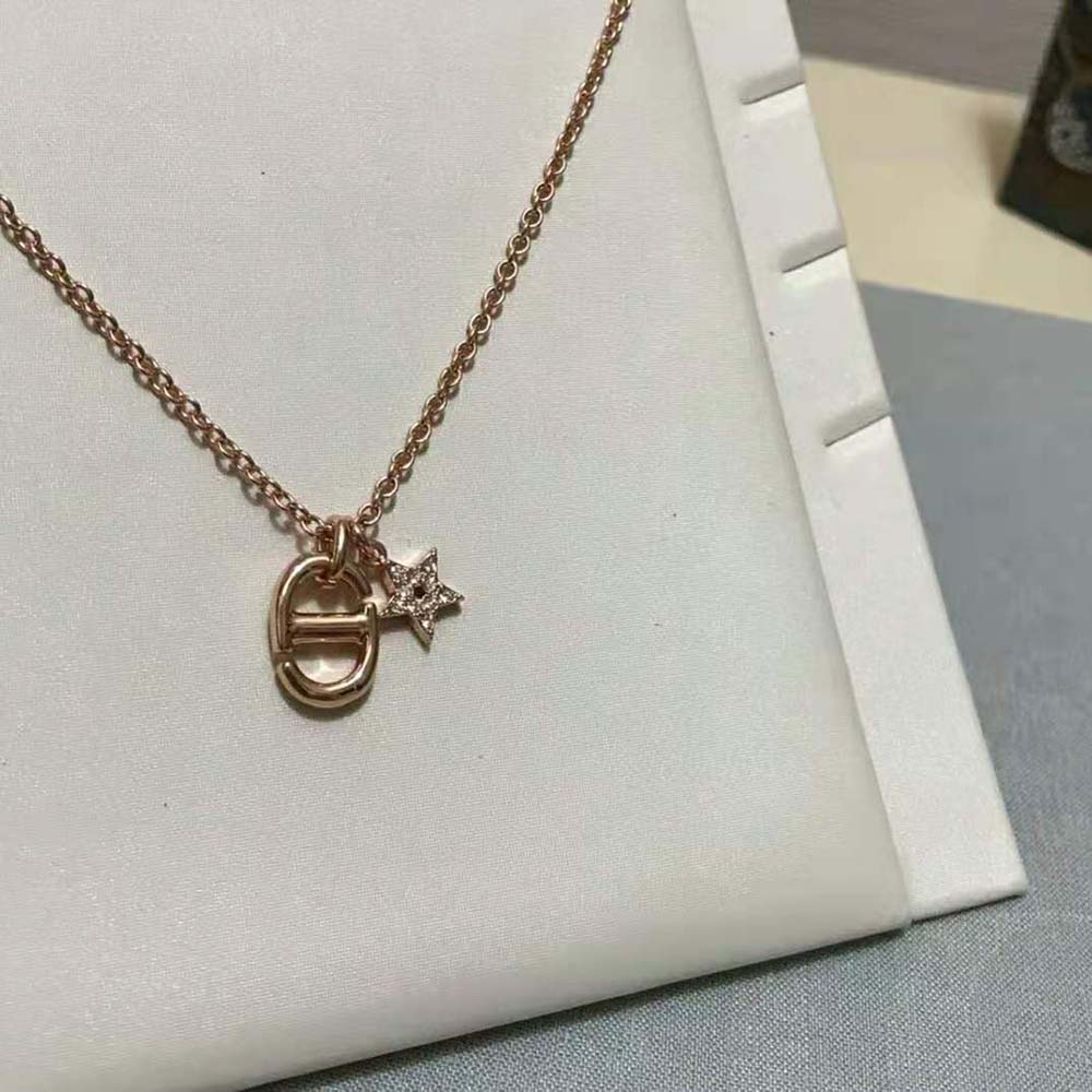 Dior Women CD Navy Necklace Rose Gold-Finish Metal - image 5