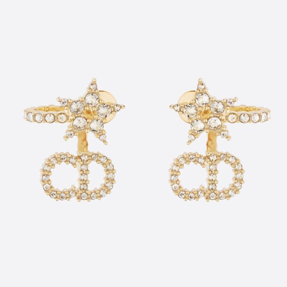 Front view of Dior Women Clair D Lune Earrings Gold-Finish Metal
