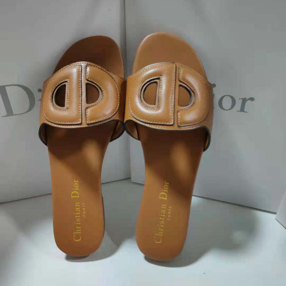 Dior Women D-club Slide Camel Calfskin - image 6