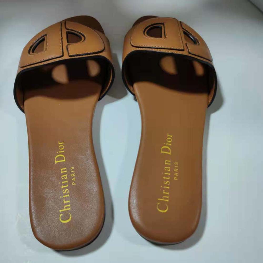Dior Women D-club Slide Camel Calfskin - image 7
