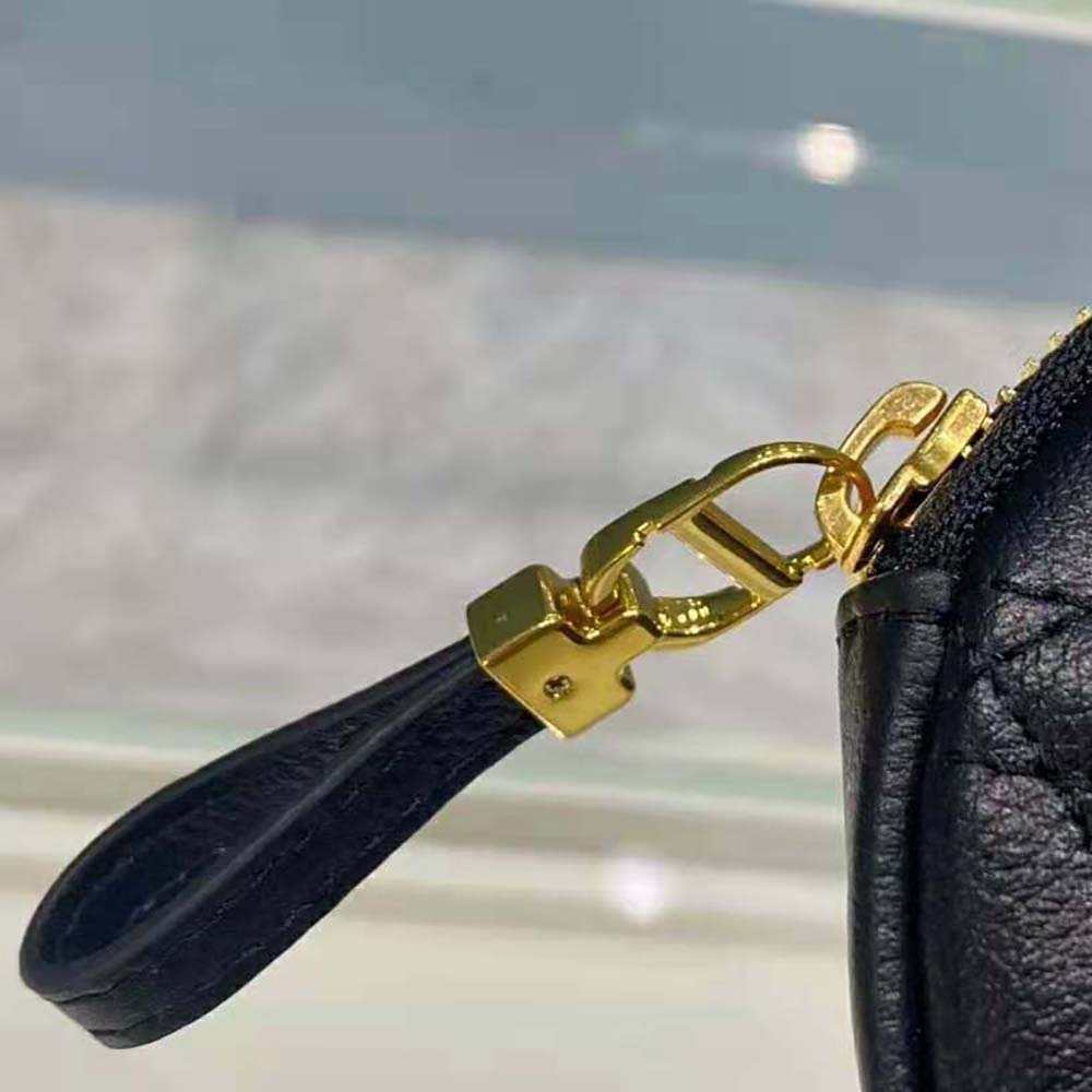 Dior Women Detachable Dior Caro Round Coin Purse-Black - image 10