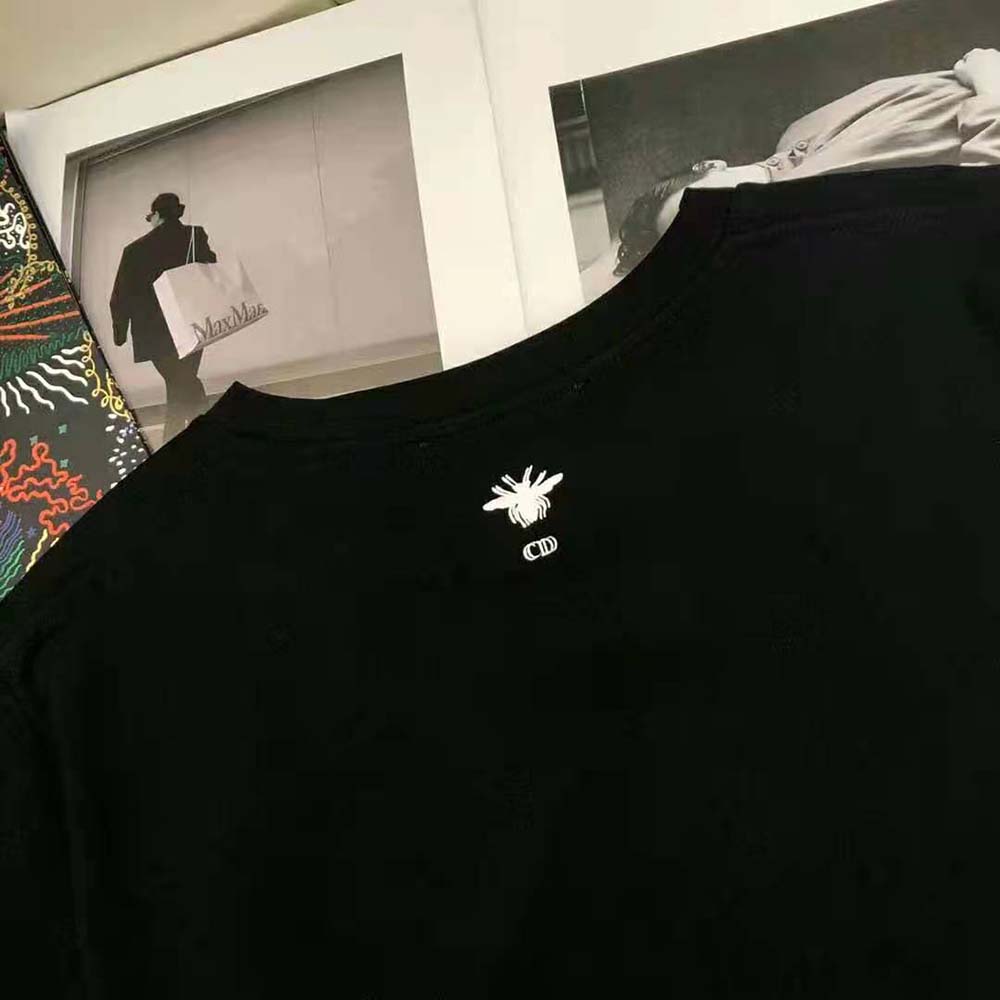 Dior Men Dior Spatial T-shirt Black Cotton Jersey and Linen - image 6