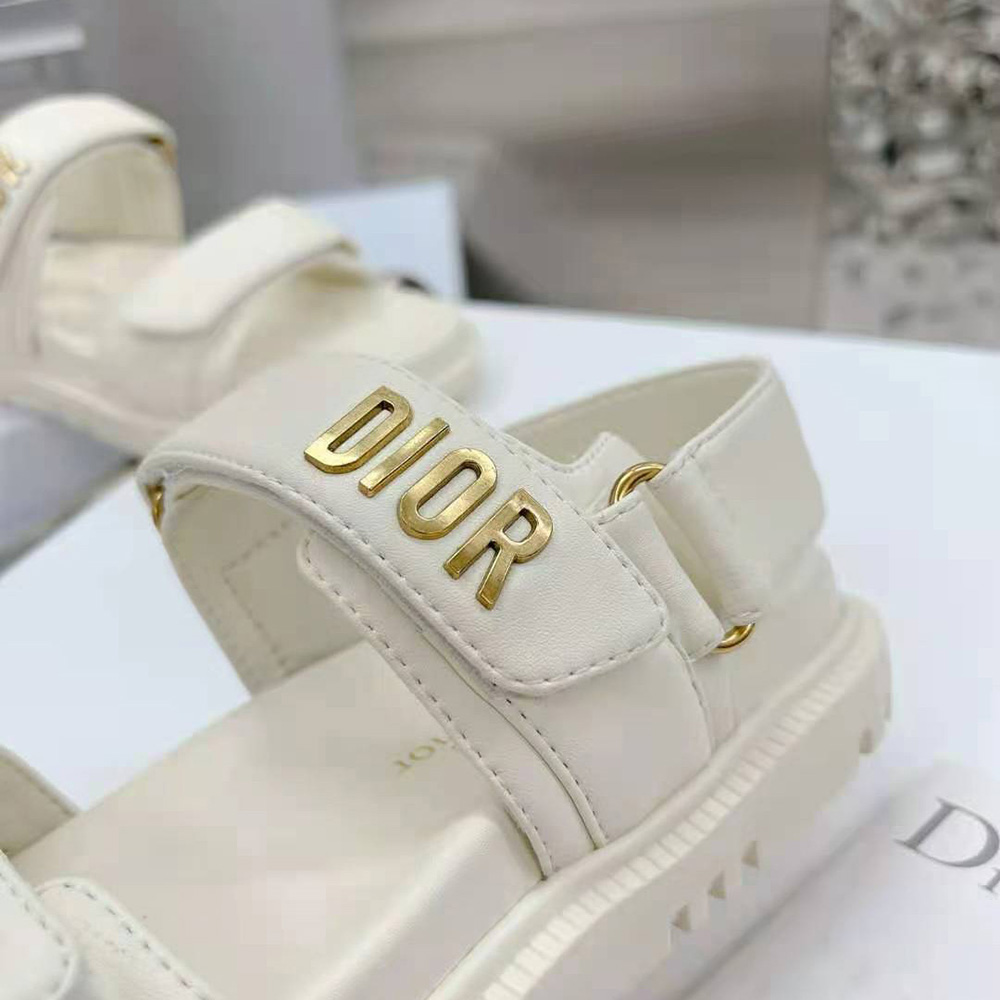 Dior Women Dioract Sandal White Lambskin - image 8