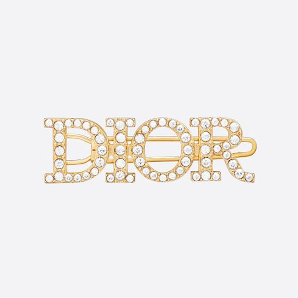 Close-up of Dior Women Dio(r)evolution Barrette Gold-Finish Metal clasp detail