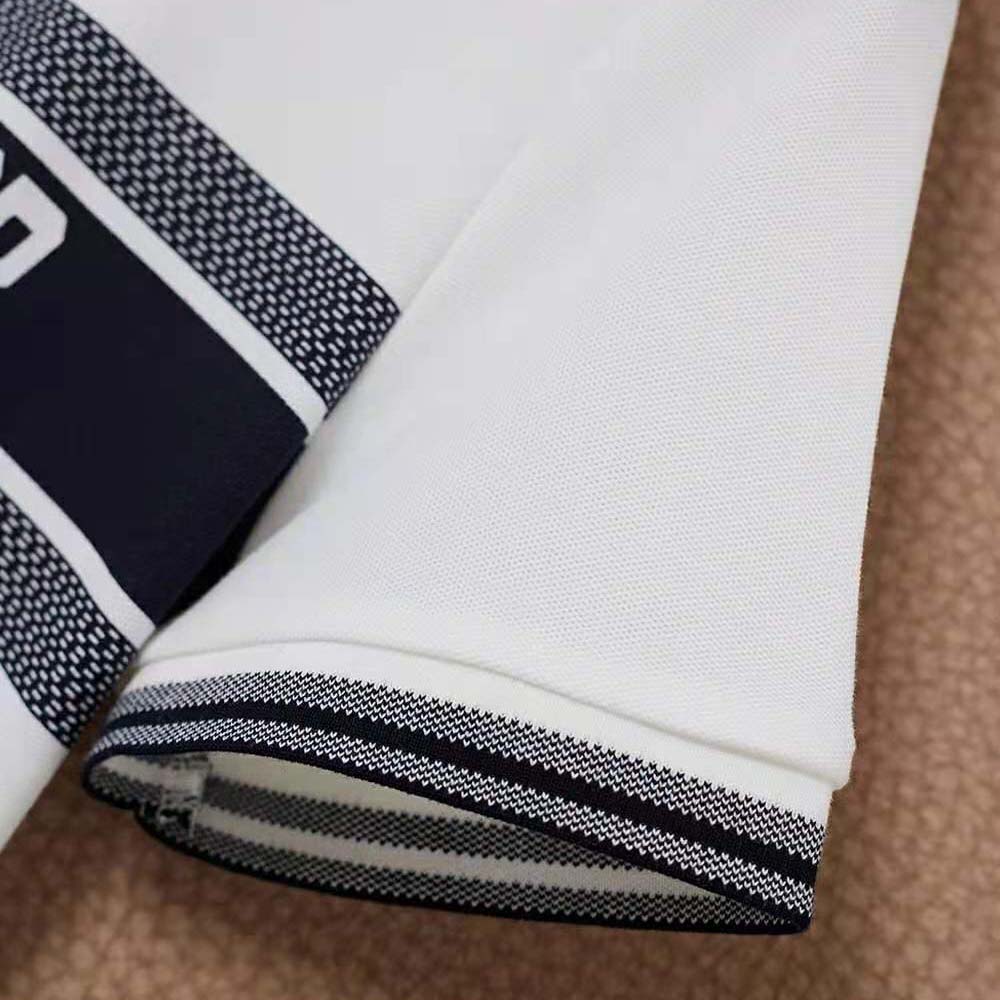 Dior Women Dioriviera Polo Shirt Dress White and Navy Blue Cotton Jersey - image 7