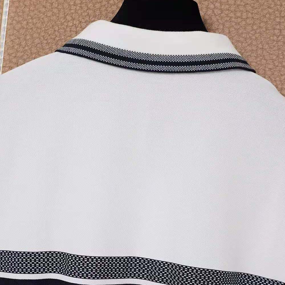 Dior Women Dioriviera Polo Shirt Dress White and Navy Blue Cotton Jersey - image 5