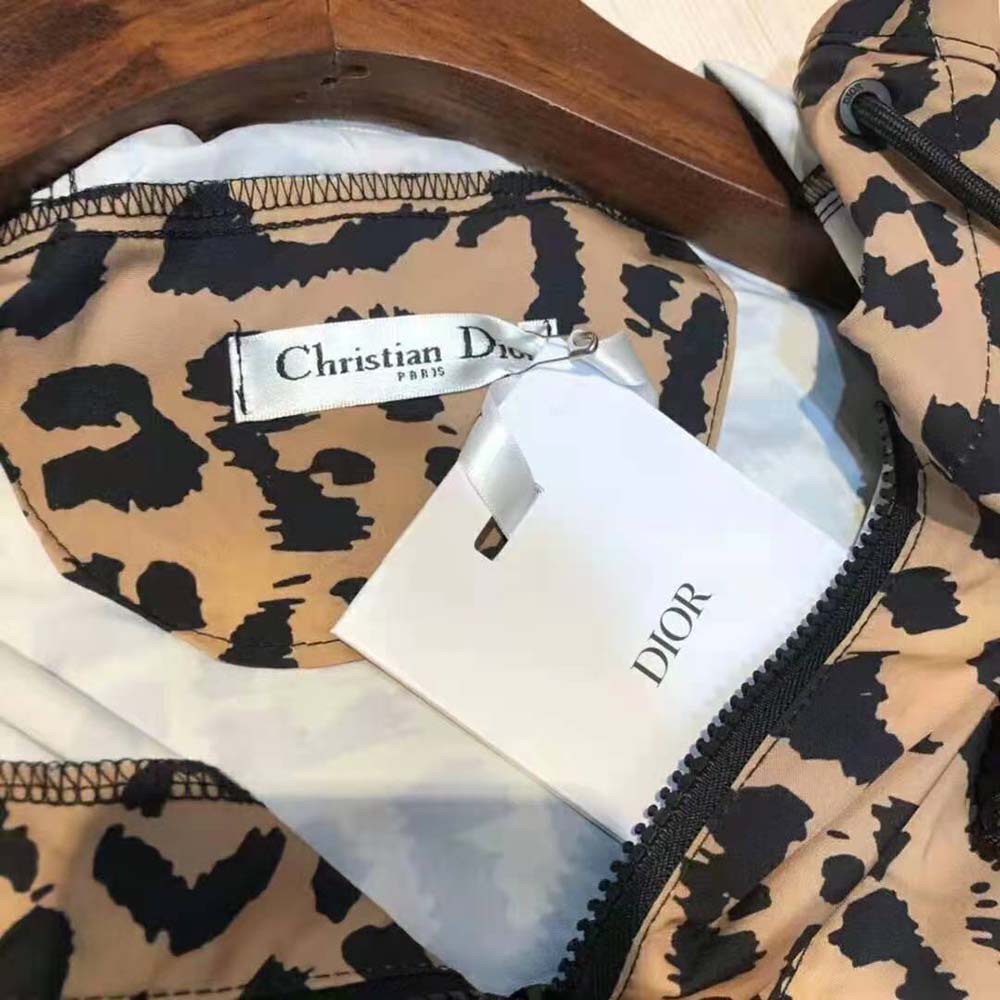 Dior Women Hooded Anorak Beige Multicolor Mizza Technical Taffeta Jacquard - image 5
