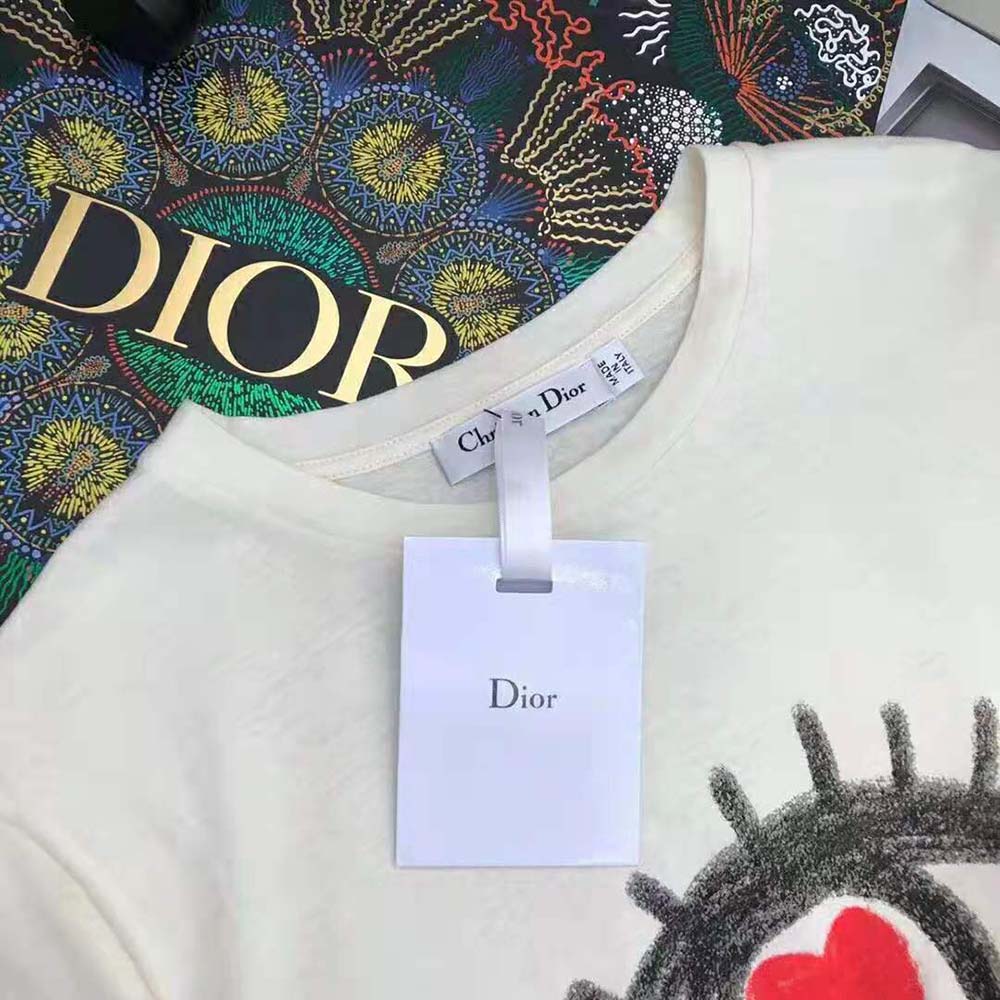 Dior Women I See You T-shirt Ecru Cotton Jersey and Linen - image 10