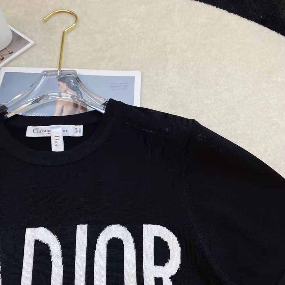 Dior Women J adior 8 T-Shirt Black Cotton Jersey and Linen - image 4