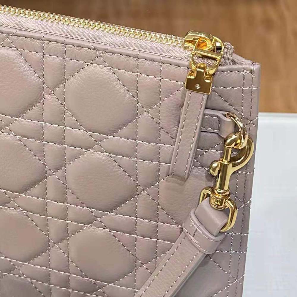 Dior Women Large Dior Caro Daily Pouch Cannage Calfskin-Sandy - image 7