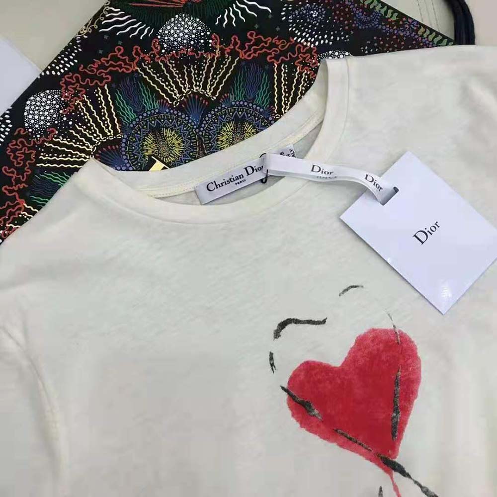 Dior Women Love Moves T-shirt Ecru Cotton Jersey and Linen - image 10