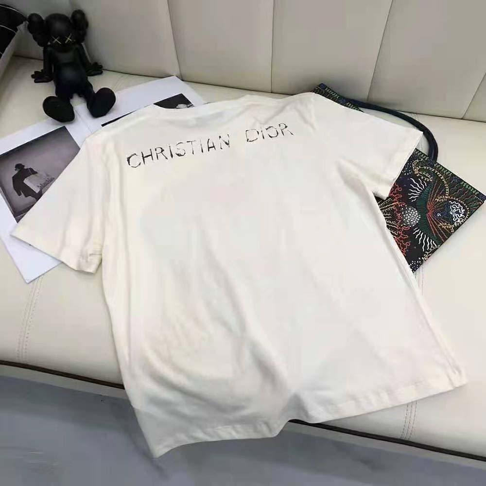 Dior Women Love Moves T-shirt Ecru Cotton Jersey and Linen - image 4