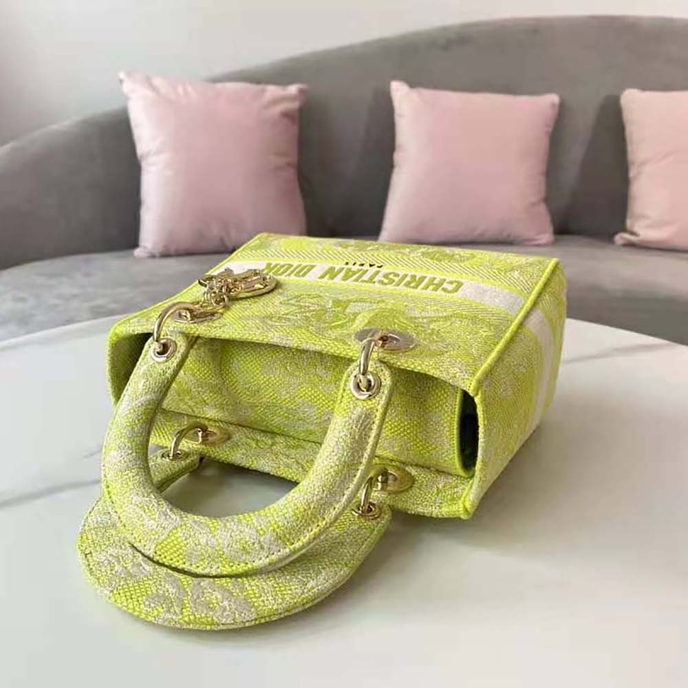 Dior Women Medium Lady D-lite Bag Lime Toile de Jouy Reverse Embroidery - image 7