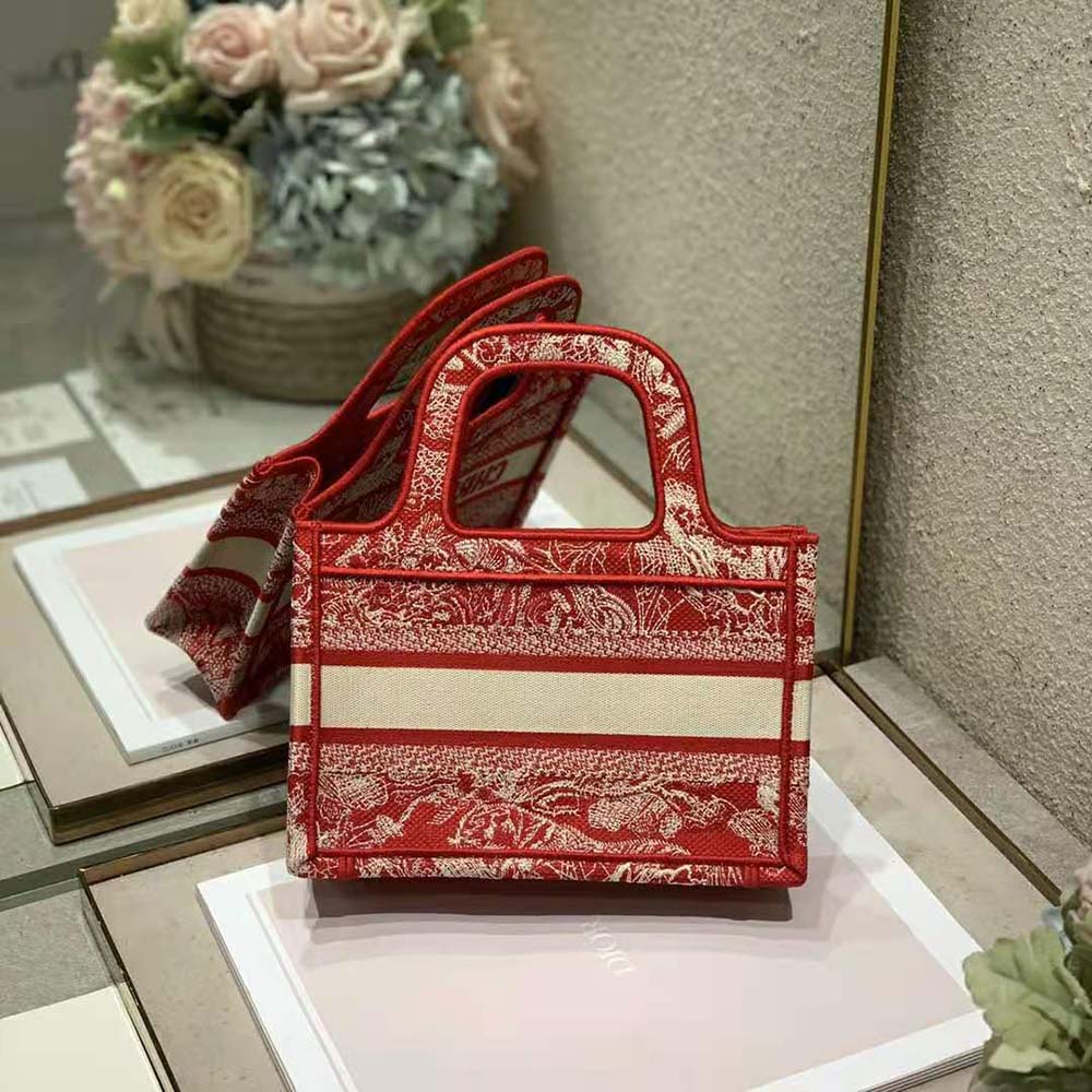 Dior Women Mini Dior Book Tote Fuchsia Toile de Jouy Reverse Embroidery - image 4