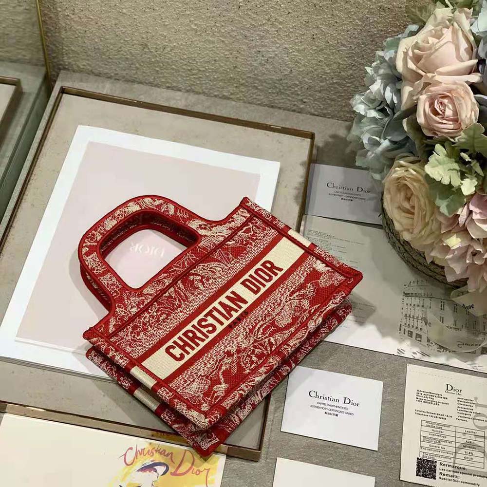 Dior Women Mini Dior Book Tote Fuchsia Toile de Jouy Reverse Embroidery - image 5