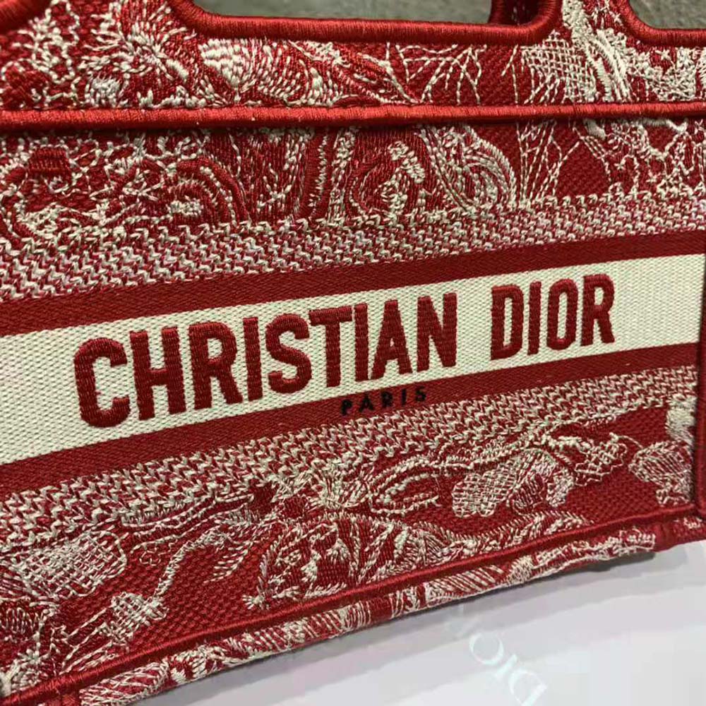 Dior Women Mini Dior Book Tote Fuchsia Toile de Jouy Reverse Embroidery - image 9