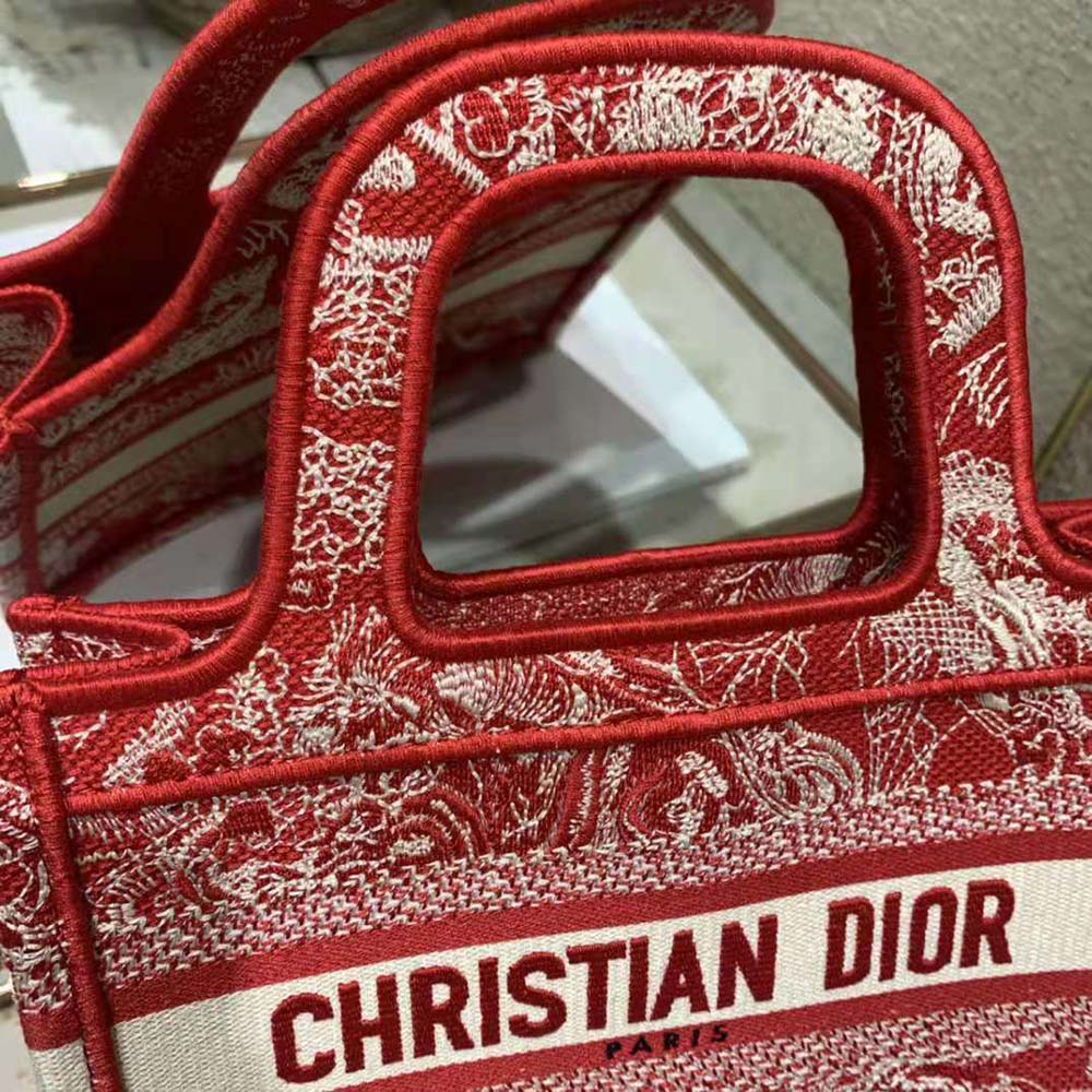 Dior Women Mini Dior Book Tote Fuchsia Toile de Jouy Reverse Embroidery - image 8