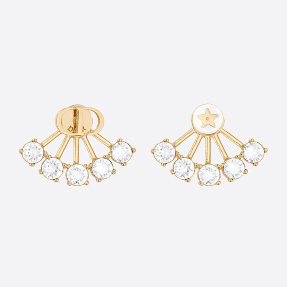 Front close-up of Dior Women Petit CD Earrings Gold-Finish Metal