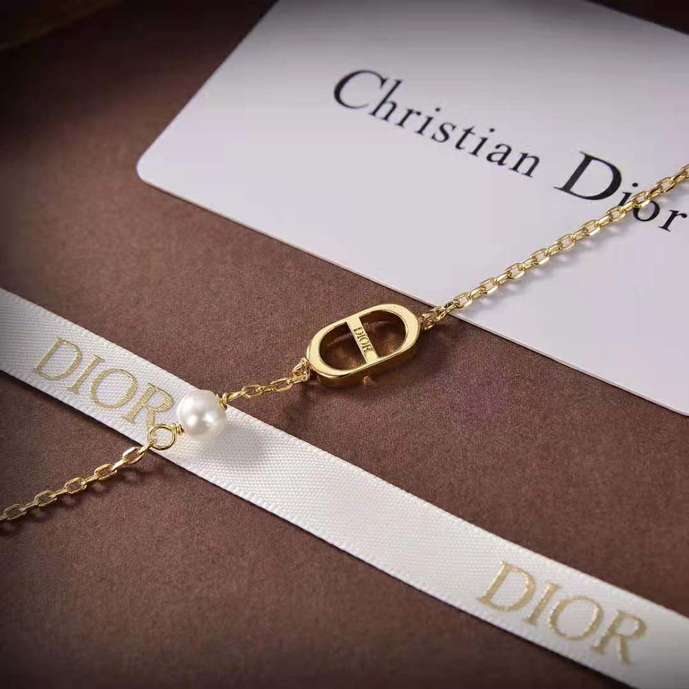 Dior Women Petit CD Bracelet Gold-Finish Metal with a White Resin Pearl - image 5