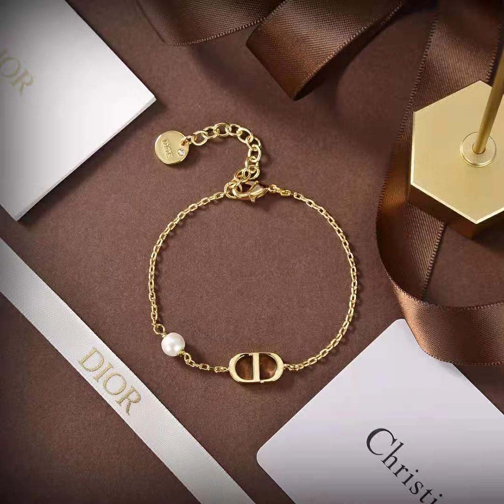 Dior Women Petit CD Bracelet Gold-Finish Metal with a White Resin Pearl - image 4