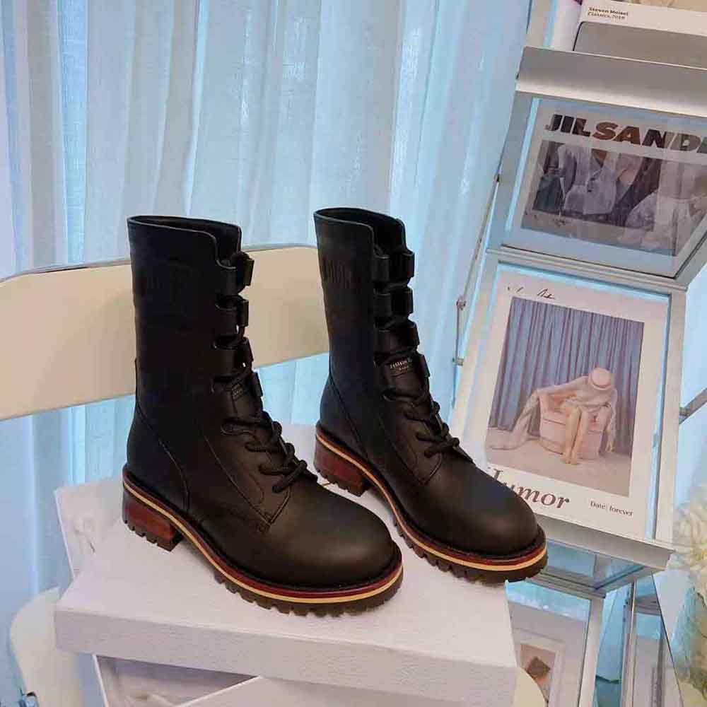 Dior Women Quest Boot Black Embossed Calfskin - image 6