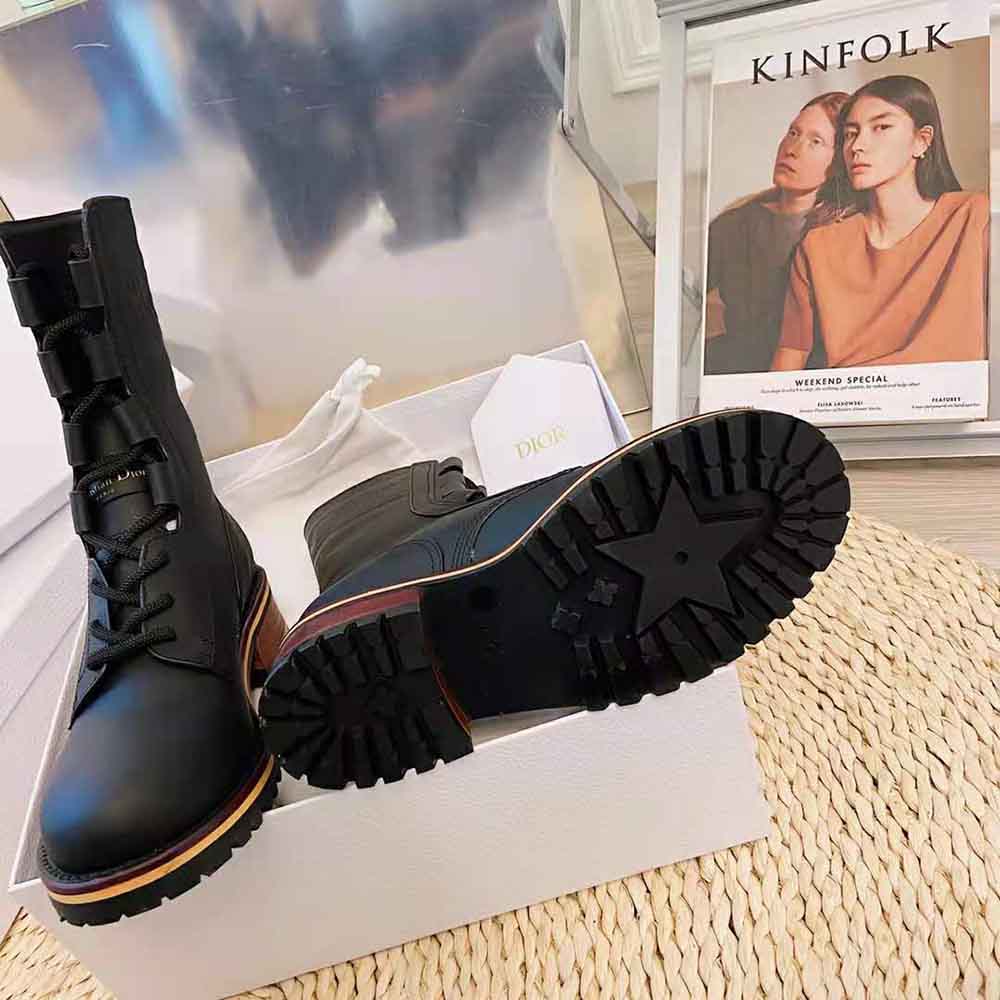 Dior Women Quest Boot Black Embossed Calfskin - image 7