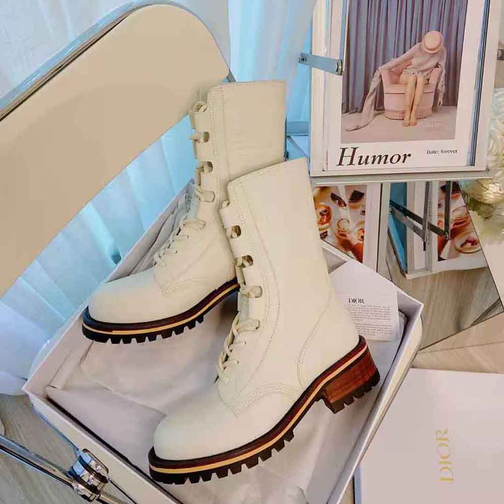 Dior Women Quest Boot White Embossed Calfskin - image 6